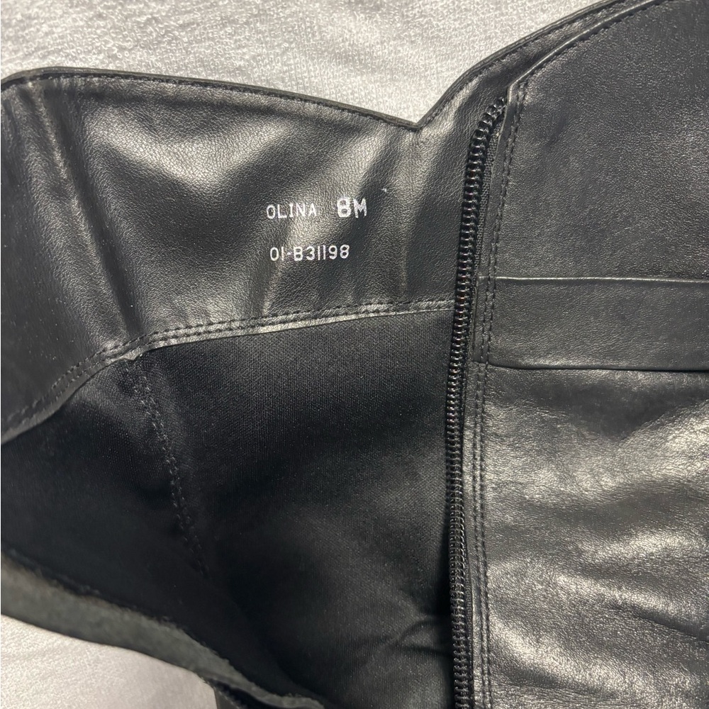 Black Pointed-Toe Mid-Calf Heeled Boots beautiful leather 3” heel. Forgot brand - Picture 4 of 4